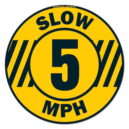 Slow 5 Mph 16in Non-Slip Floor Marker, 12PK